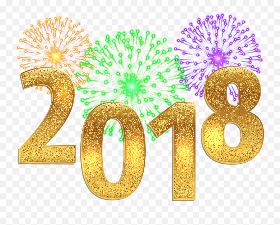 Eve Fireworks Transparent Background - Happy New Year 2018 Png Emoji,Fireworks Transparent Background