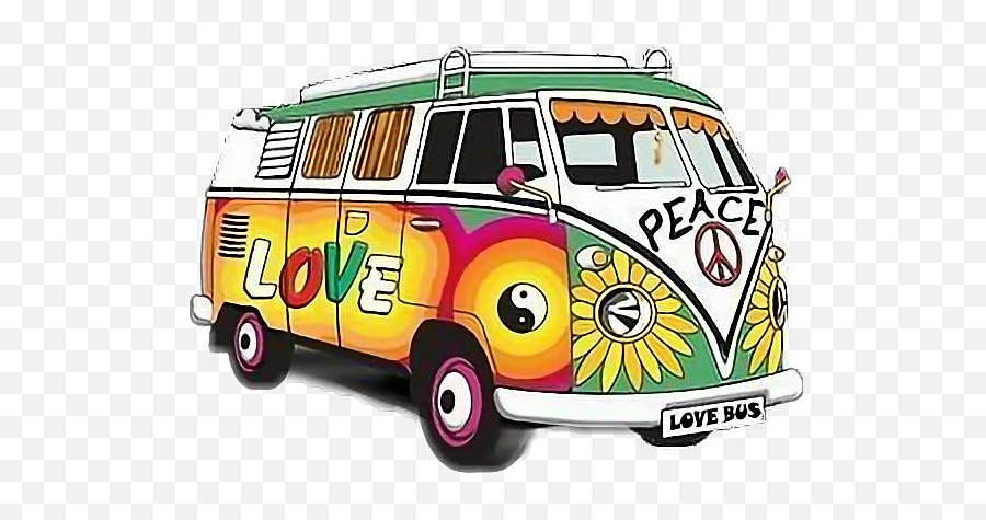 Hippie Bus Png - Volkswagen Hippie Bus Drawing Emoji,Vw Bus Clipart