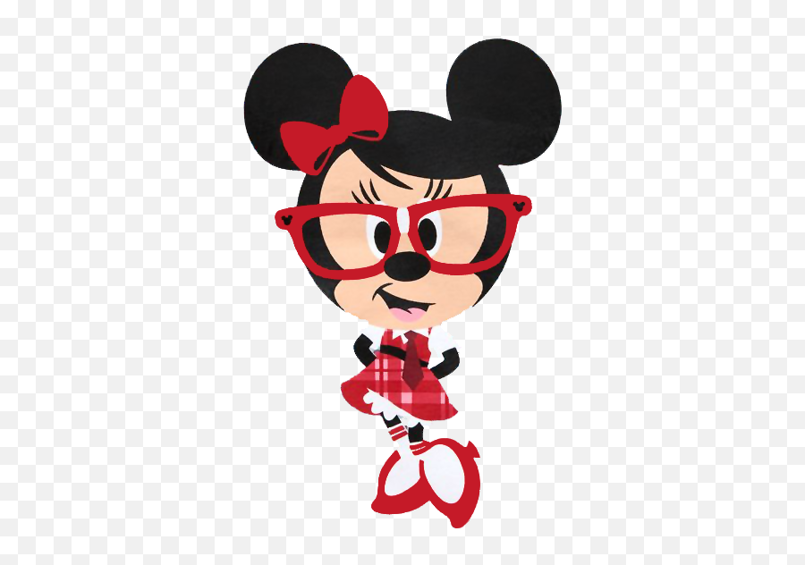 Geek Clipart Cute - Minnie Mouse With Glasses Emoji,Nerd Clipart