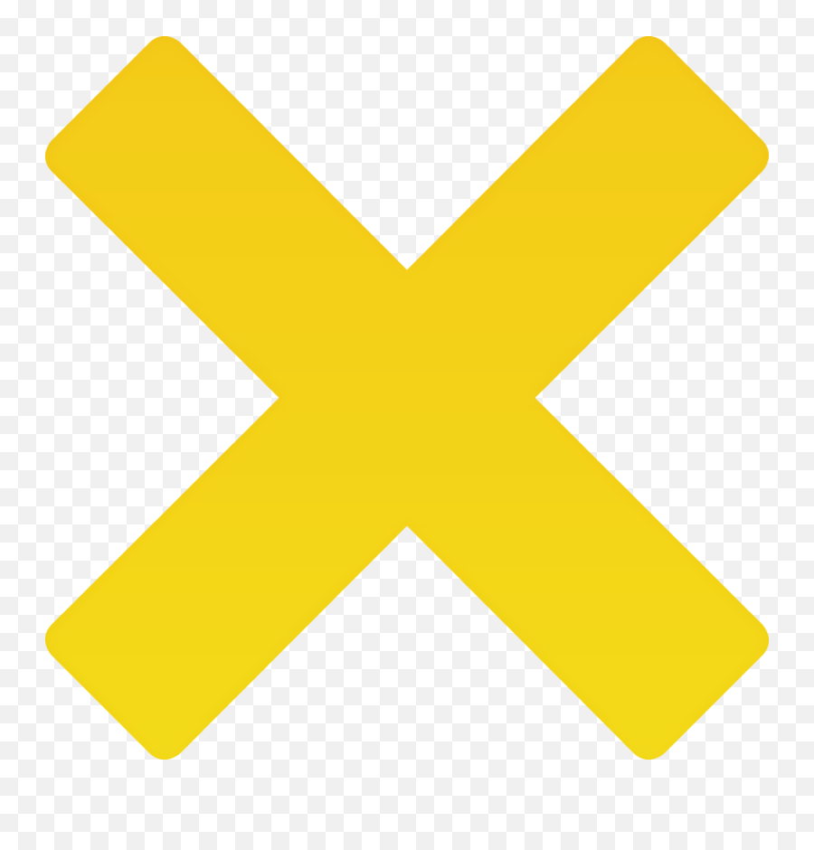 Yellow Cross Mark Png Png Image With No - Transparent Yellow Cross Png Emoji,X Clipart