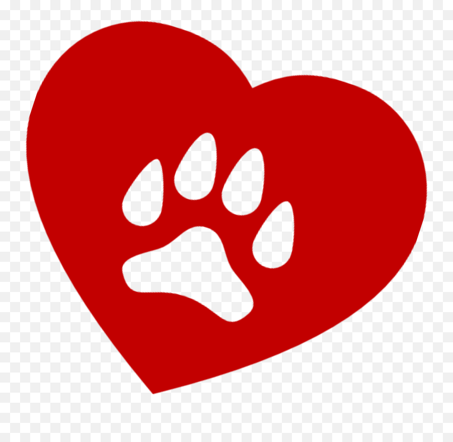 Red Heart With Paw Print Png Clip Art - Paw Print And Heart Transparent Background Emoji,Paw Print Png