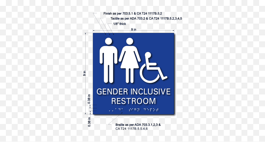Gender Inclusive Accessible Restroom Tactile Braille Ada Emoji,Restroom Logo