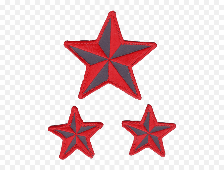 Nautical Stars Red And Black Set - Embroidered Reflective Patch Nightfire Patches Emoji,Nautical Star Png