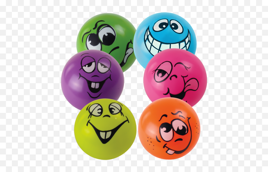 Funny Faces Ball Set 6 Balls - Janssenfritsen Emoji,Crazy Face Png