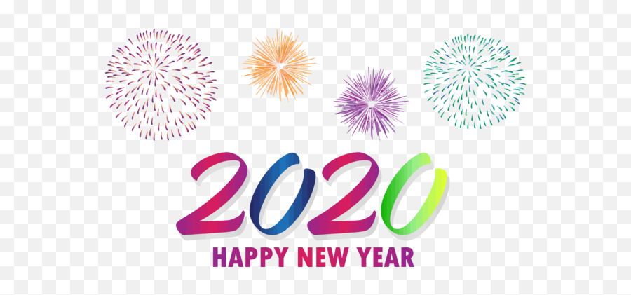 Download Free New Years 2020 Fireworks Text Day For Happy - Fireworks Emoji,Fireworks Png