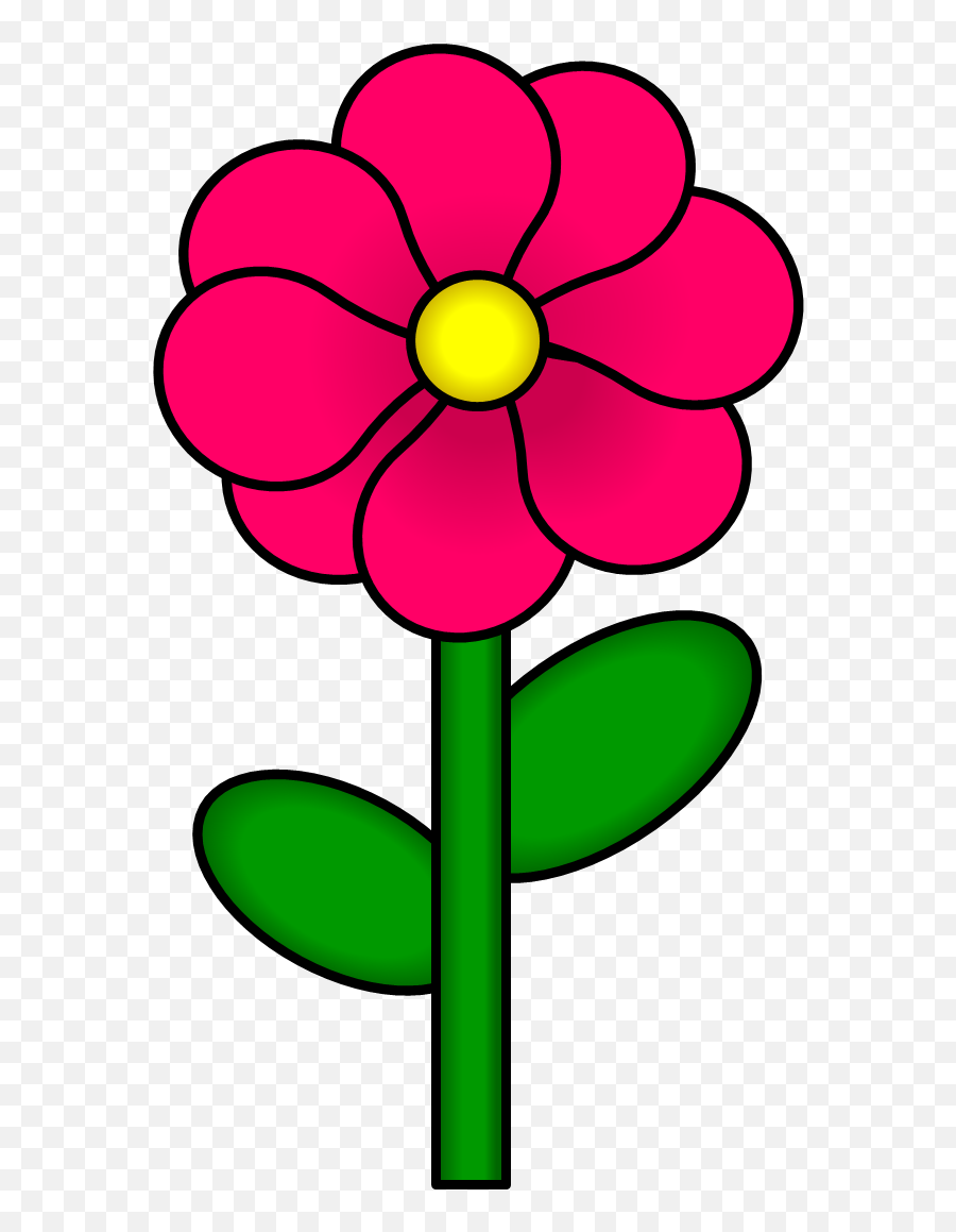 Library Of Flower Clip Art Royalty Free - Flower With Stem And Leaves Clipart Emoji,Stem Clipart
