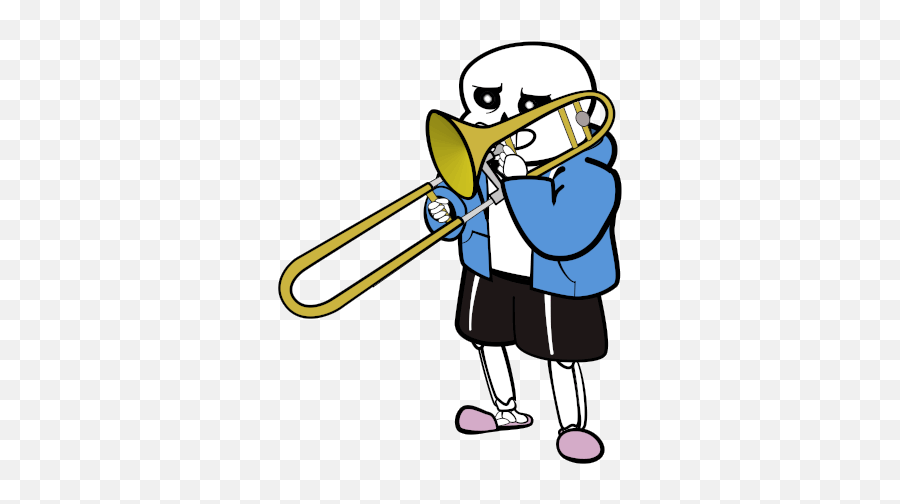 Sans Playing His Trombone Gif - 480x480 Png Clipart Download Sans Trombone Gif Emoji,Trombone Clipart