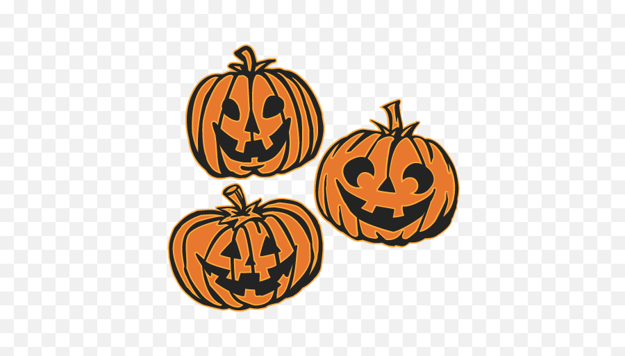 Jack - Olanterns Set Svg Cutting Files Pumpkin Svg Cuts Cute 3 Jack O Lantern Png Emoji,Jack O Lantern Clipart