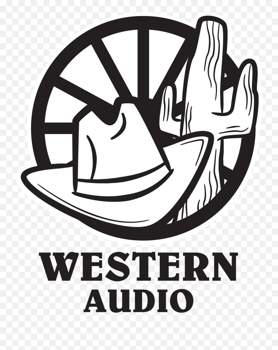 Black U0026 White Western Audio Logo - Transparent Western Clip Transparent Western Clipart Emoji,Western Cliparts