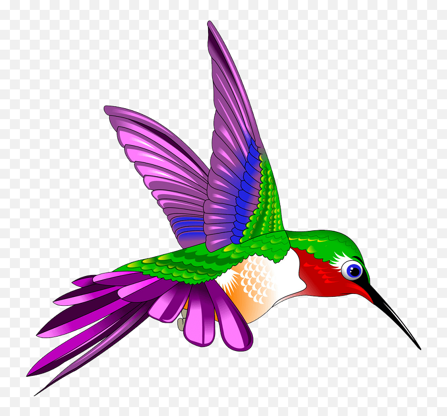 Beautiful Hummingbird Clipart - Transparent Purple Hummingbird Images Clip Art Emoji,Hummingbird Clipart
