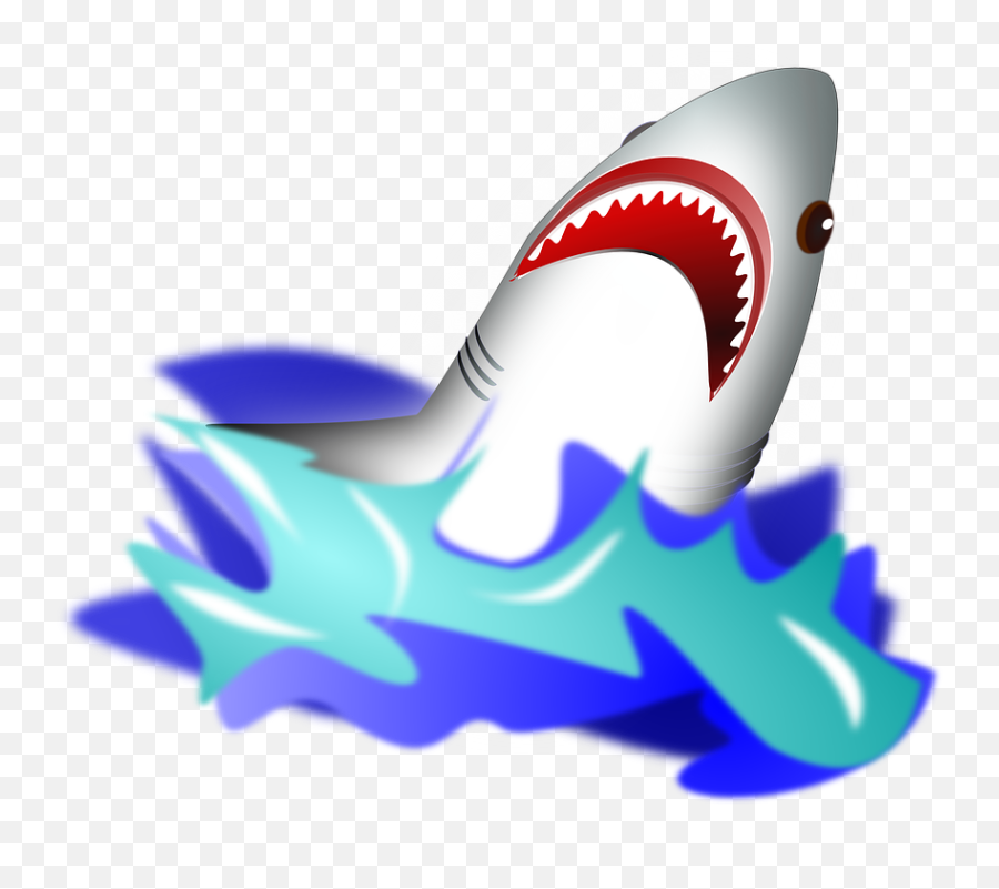 Shark Attack Wave Danger Dangerous Ocean F - Shark In Water Emoji,Danger Clipart