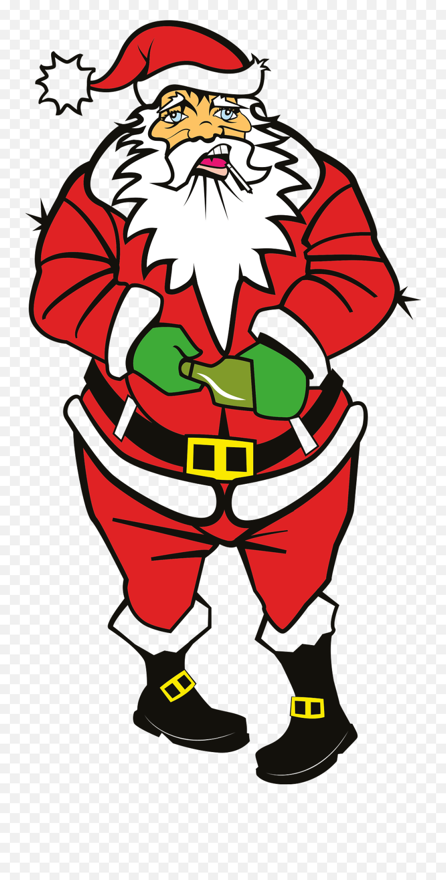 Drunk Santa Clipart Free Download Transparent Png Creazilla - Drunk Santa Png Emoji,Santa Clipart