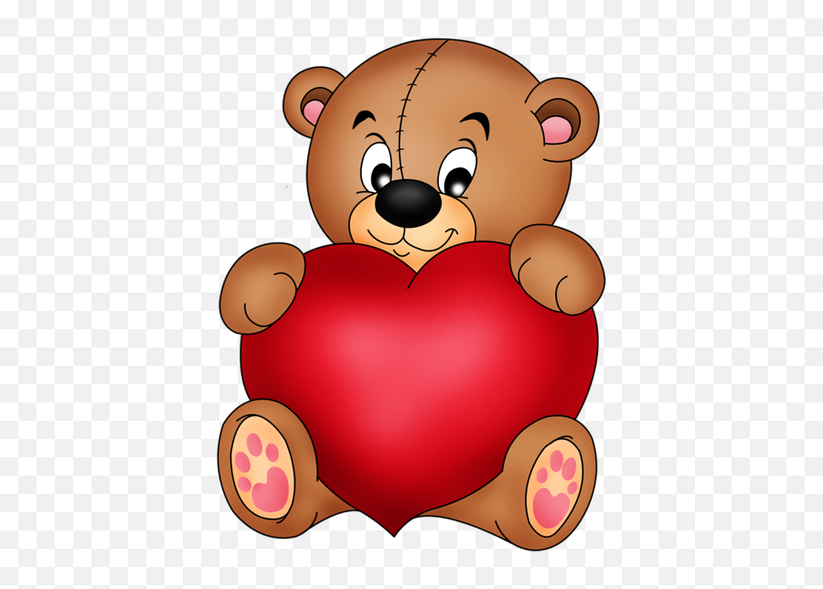 Brown Teddy With Red Heart Png Clipart Teddy Bear Images - Cartoon Teddy Bear With Heart Emoji,Red Heart Clipart