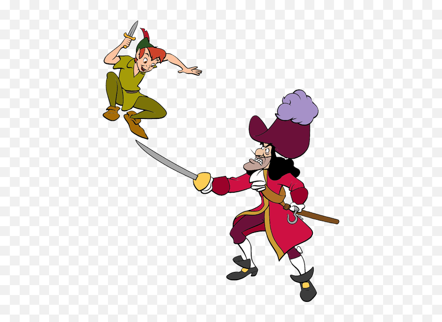Peter Pan U0026 Captain Hook Clip Art Disney Clip Art Galore - Peter Pan And Captain Hook Drawing Emoji,Hook Clipart