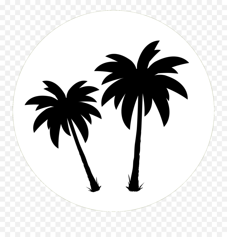 Palm Trees Clip Art Black U0026 White - M Silhouette Leaf Png Silhouette Palm Tree Black And White Emoji,Palm Trees Clipart