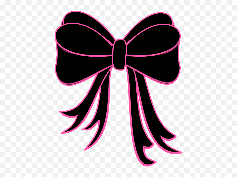 Bow Vectir - Pink And Black Bow Png Emoji,Bow Clipart