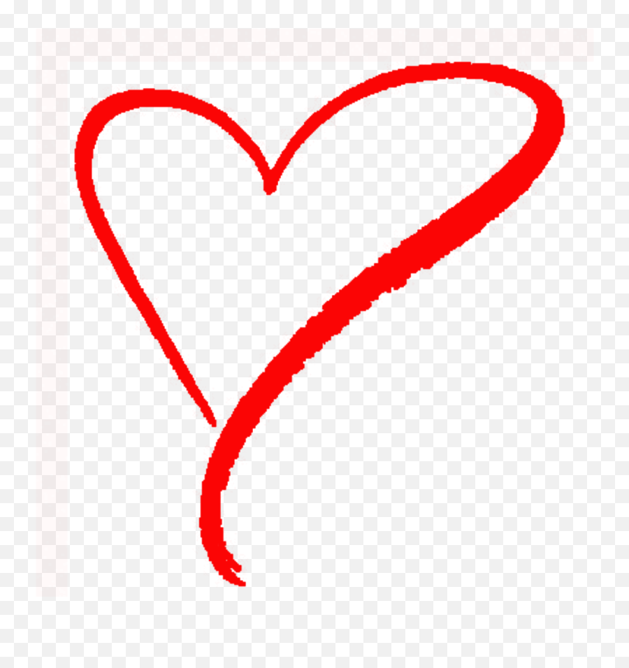 Hand Drawn Heart Outline Clip Art Emoji,Hand Drawn Heart Png