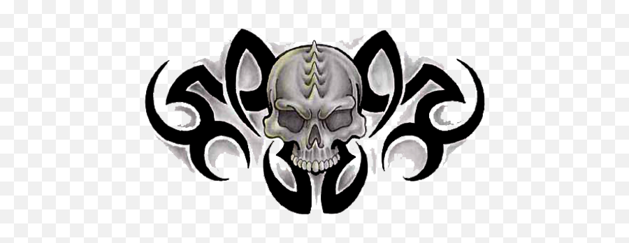 Skull Tattoo Png Transparent Free Images - Skull Tribal Tattoo Art Emoji,Skull Transparent Background