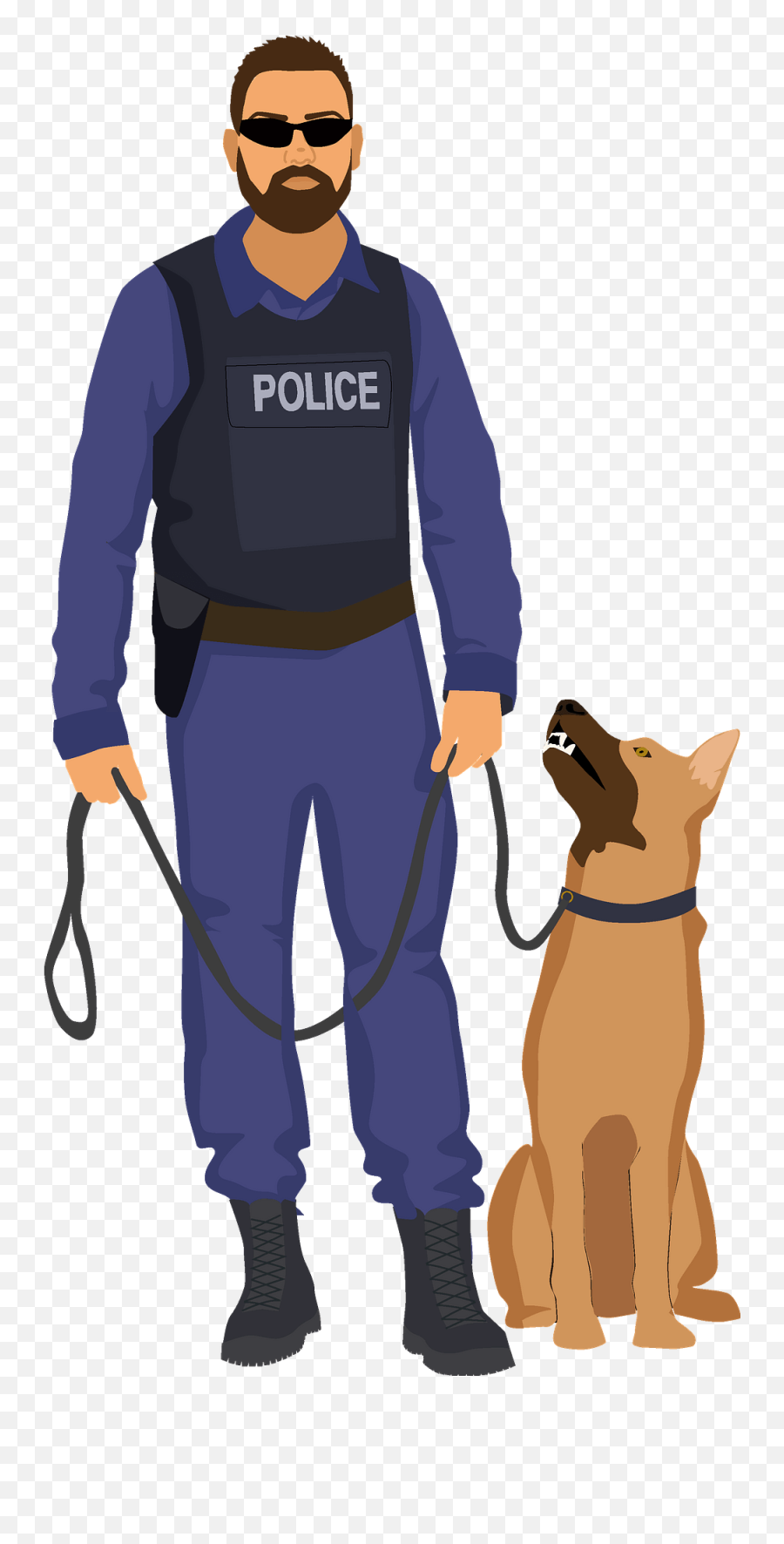 Policeman With A Dog Clipart - Police With Dog Clipart Emoji,Policeman Clipart