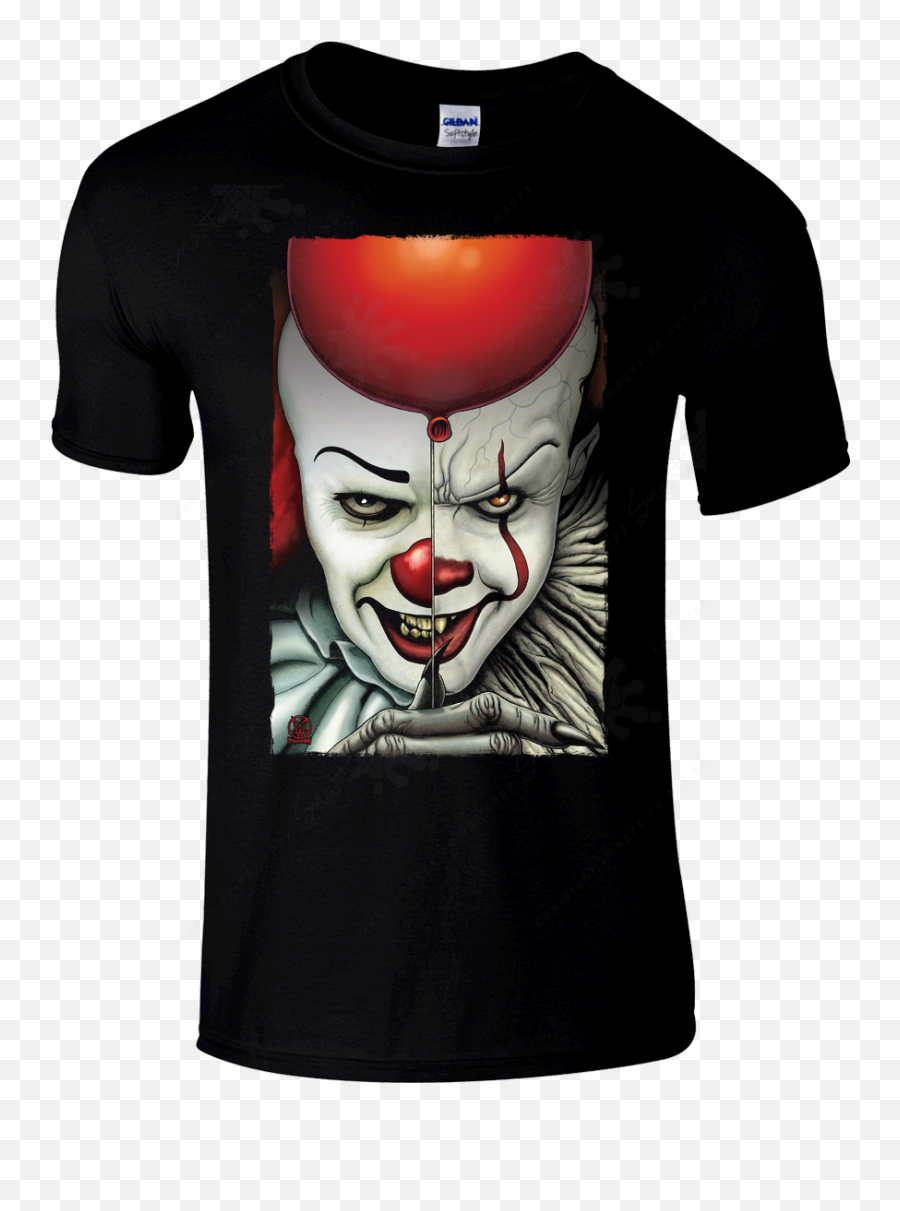 Ps Pennywise T Shirt - Bad Taste T Shirt Full Size Png Pennywise 1990 And 2017 Drawing Emoji,Pennywise Clipart