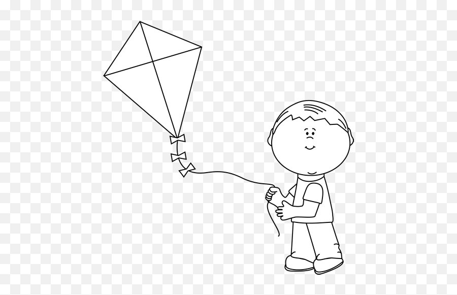 Kite Clip Art - Boy Flying Flying A Kite Clipart Black Emoji,Kite Clipart