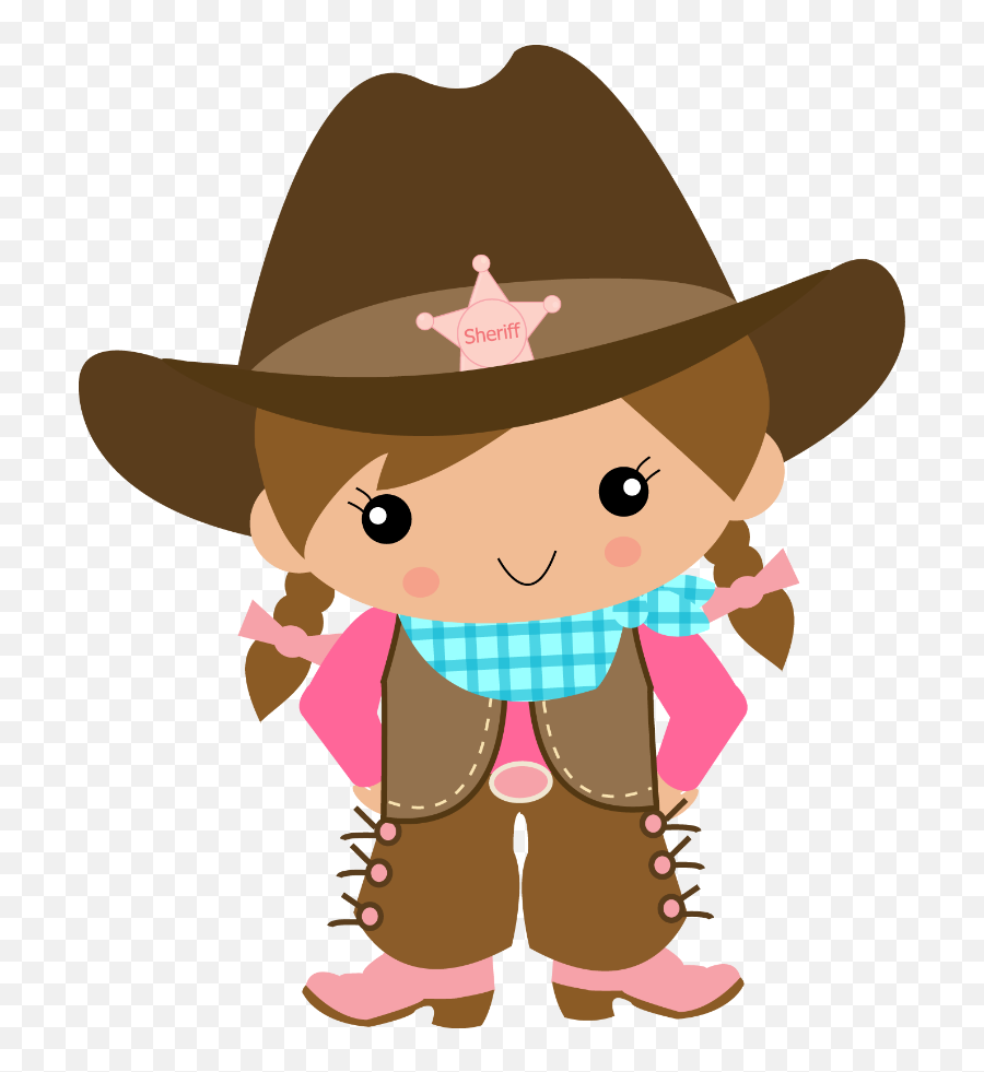 View Full Size Cowgirl Clipart Little Girl Picture - Dibujo De Vaquera Emoji,Western Cliparts