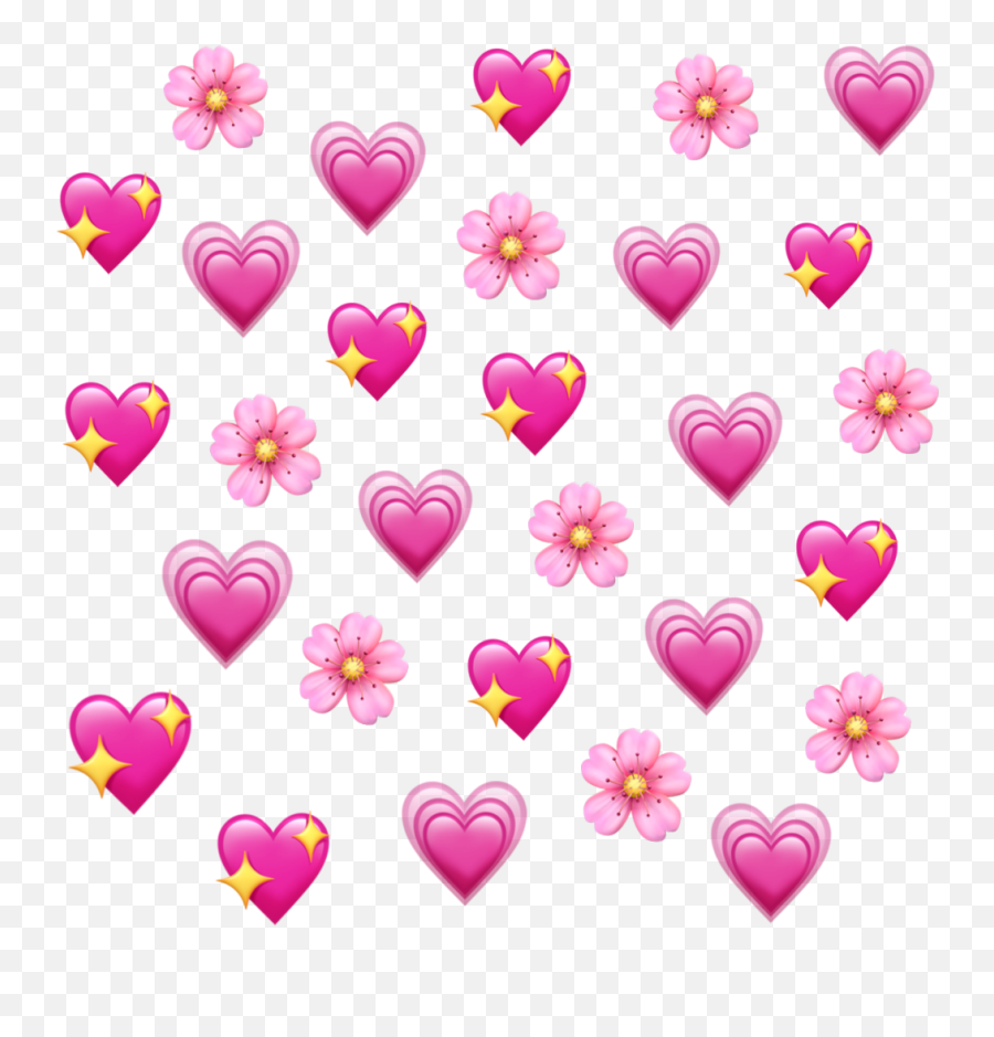 Flower Pink Flower Emoji Transparent - Emoji Transparent Hearts Png,Flower Emoji Png