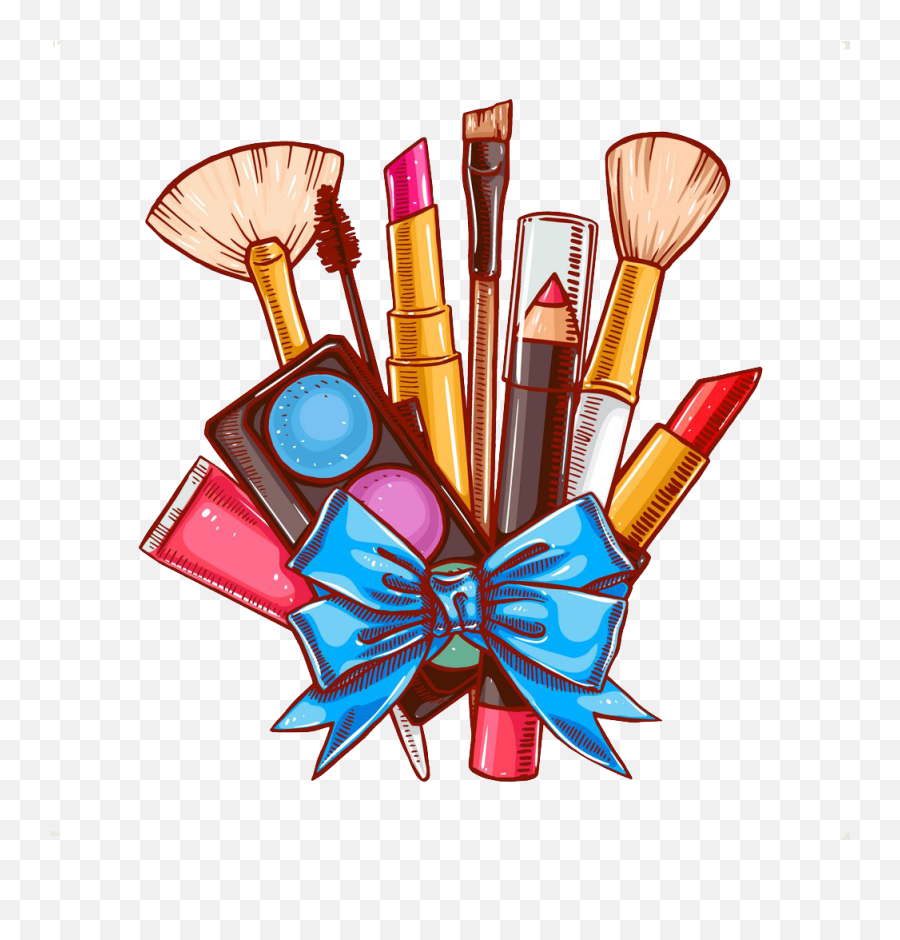 Cosmetics Makeup Brush Lipstick - Transparent Makeup Logo Design Emoji,Makeup Clipart