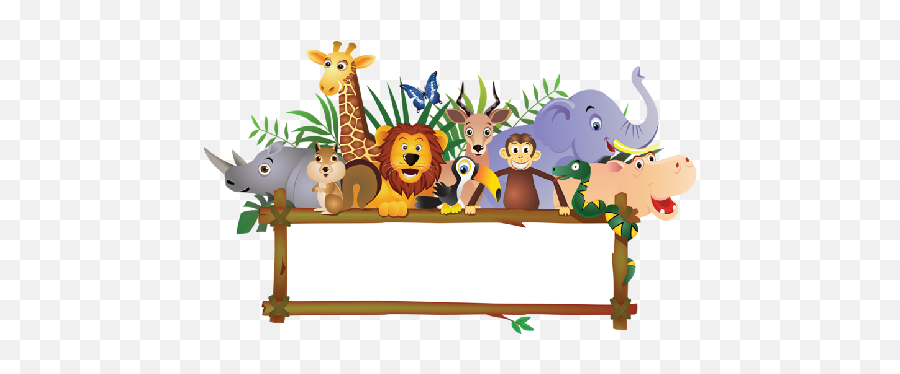Safari Animals Cartoon Transparent Png - Jungle Animals Png Emoji,Transparent Animals