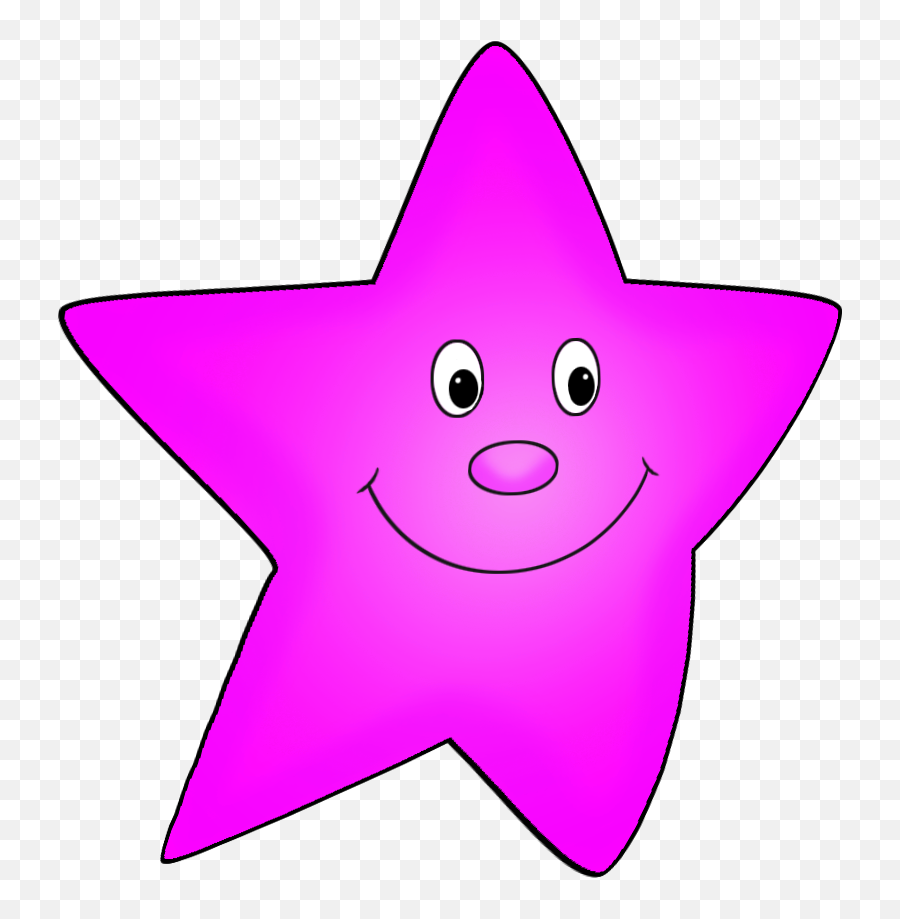 Pink Star Clipart Draw - Pink Smiling Star Clipart Full Emoji,Star Clipart Png