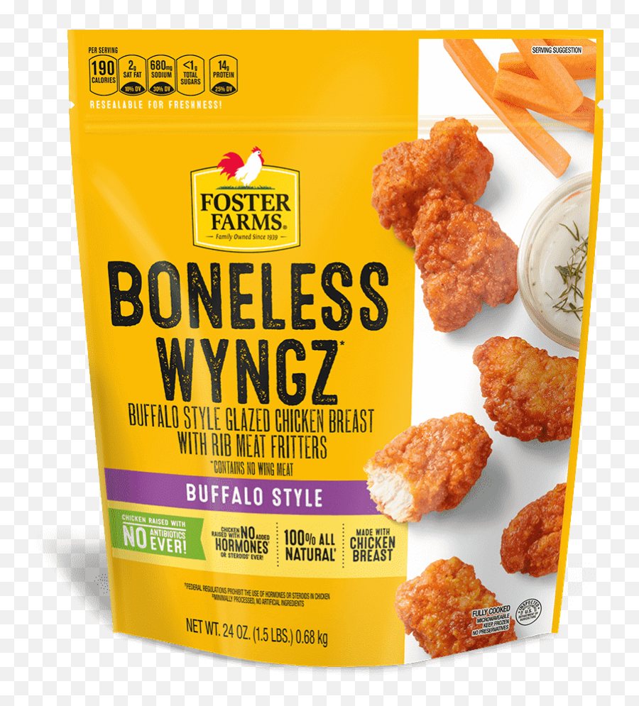 Buffalo Style Boneless Chicken Wyngz - 24 Oz Products Emoji,Hot Wings Png