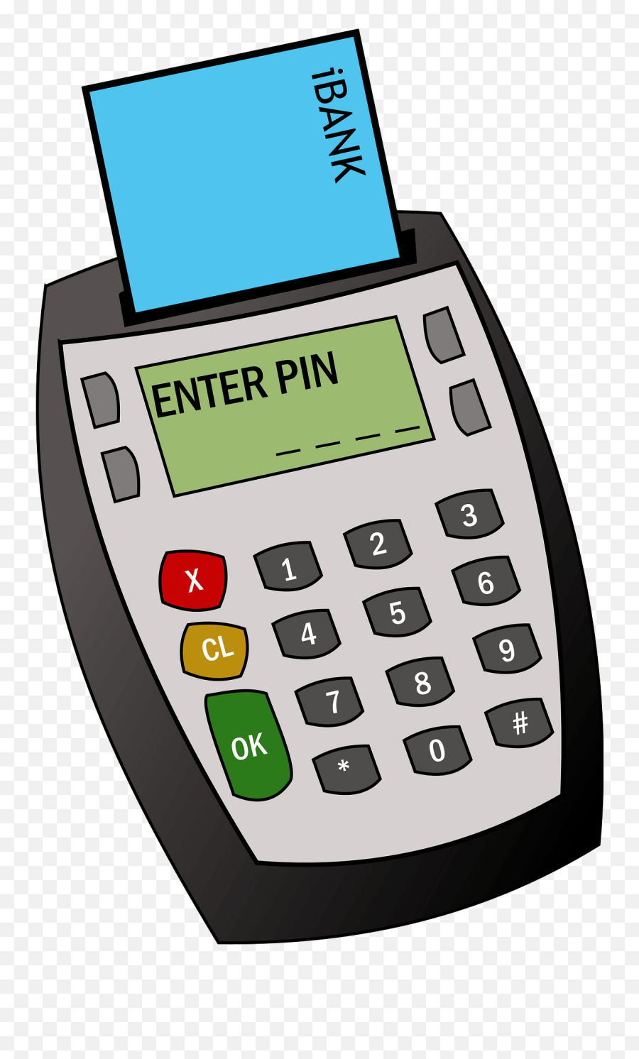 Chip Credit Card And Pin Clipart - Card Machine Clipart Emoji,Pin Clipart