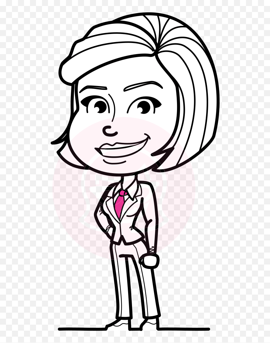 Cute Black And White Woman Cartoon Vector Character - Woman Cartoony Character In Black And White Emoji,Black Woman Clipart
