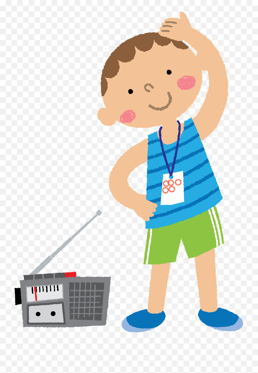Child Is Doing Exercises To Music Clipart Free Download - Child Exercising Clipart Emoji,Exercising Clipart
