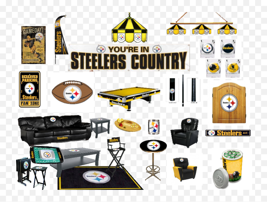 Awesome Pittsburgh Steelers Man Cave - Steelers Football Emoji,Pittsburg Steelers Logo