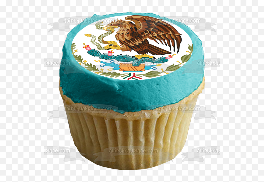 Mexican Flag National Coat Of Arms Edible Cake Topper Image Abpid07361 - Cupcake De Beyblade Emoji,Mexican Flag Png