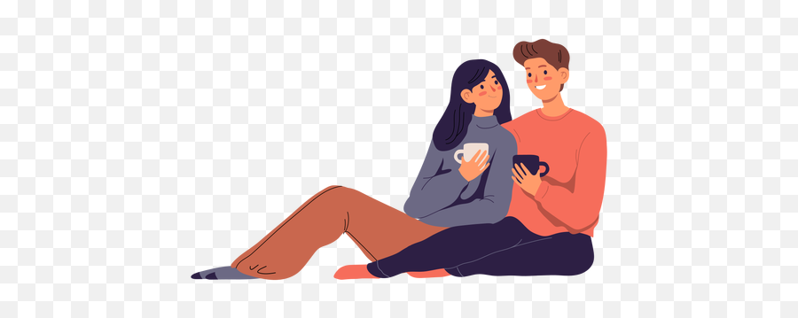 Character Couple Drinking Coffee - Transparent Png U0026 Svg Sitting Emoji,Drinking Png
