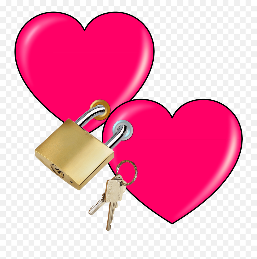 Two Hearts With Lock Clipart - 2 Heart Images Hd Emoji,Lock Clipart