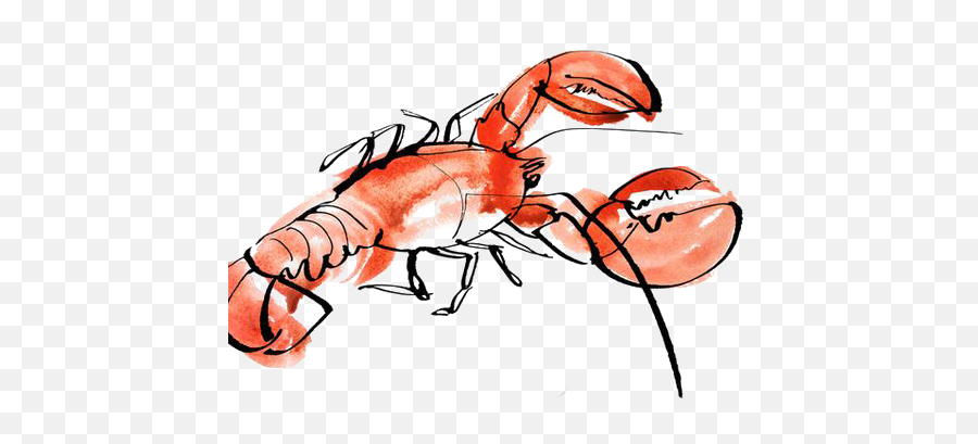 Lobster Watercolor Png - Lobster Art Transparent Cartoon Seafood Painting Emoji,Lobster Clipart