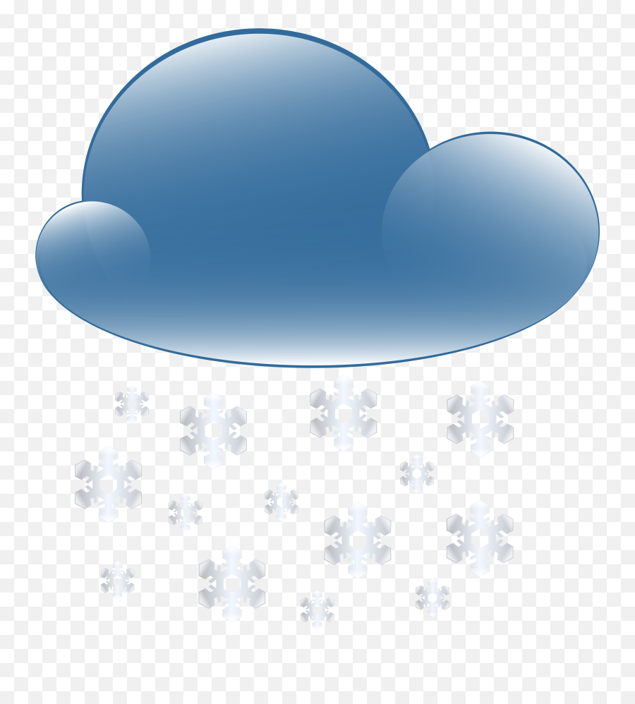 Snowy Cloud Weather Icon - Transparent Background Rain Cloud Emoji,Rain Cloud Clipart