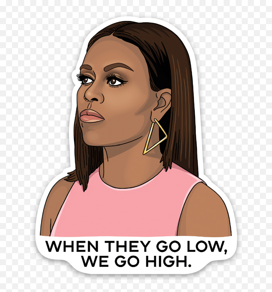 Die Cut Sticker - Michelle Obama Sticker Emoji,Obama Transparent