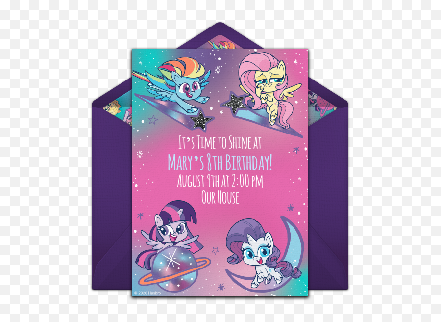 Free My Little Pony Galactic Ponies Online Invitation - Nutcracker Christmas Invitations Emoji,My Little Pony Png