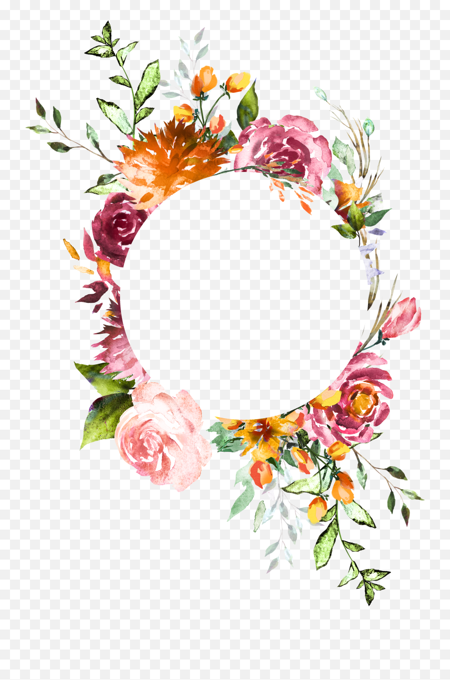Yellow Background Png - Watercolor Flowers Frame Png Emoji,Transparent Background Png