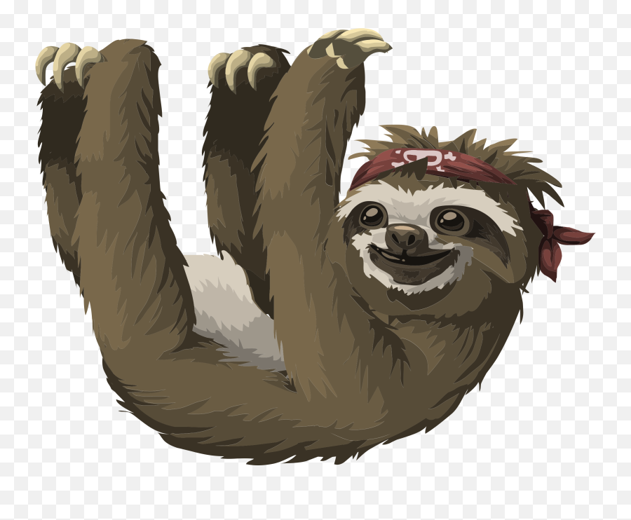 Sloth Clipart Png Image With No - Three Toed Sloths Cartoon Emoji,Sloth Clipart