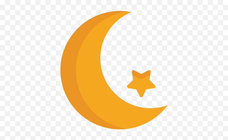 Crescent Star Flat - Media Luna Emoji,Luna Png