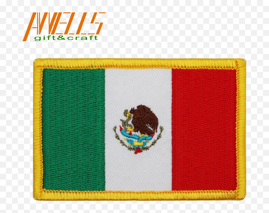 Mexico Flag Embroidered Patch Mexican Iron - On National Mexican Flag Patch Emoji,Mexican Flag Png