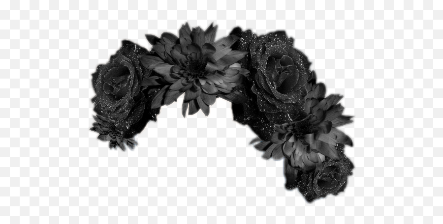Black Flower Crown Png - Transparent Background Black Flower Crown Transparent Emoji,Black Flower Png