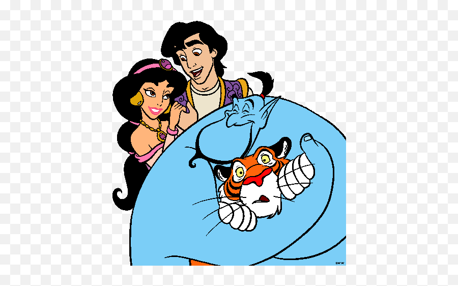 Aladdin And Jasmine And Genie And Rajah Disney Clipart Emoji,Genie Clipart