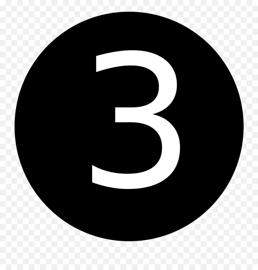 Number 3 In Black Circle Clipart - Number 3 Black Circle Emoji,White Circle Png
