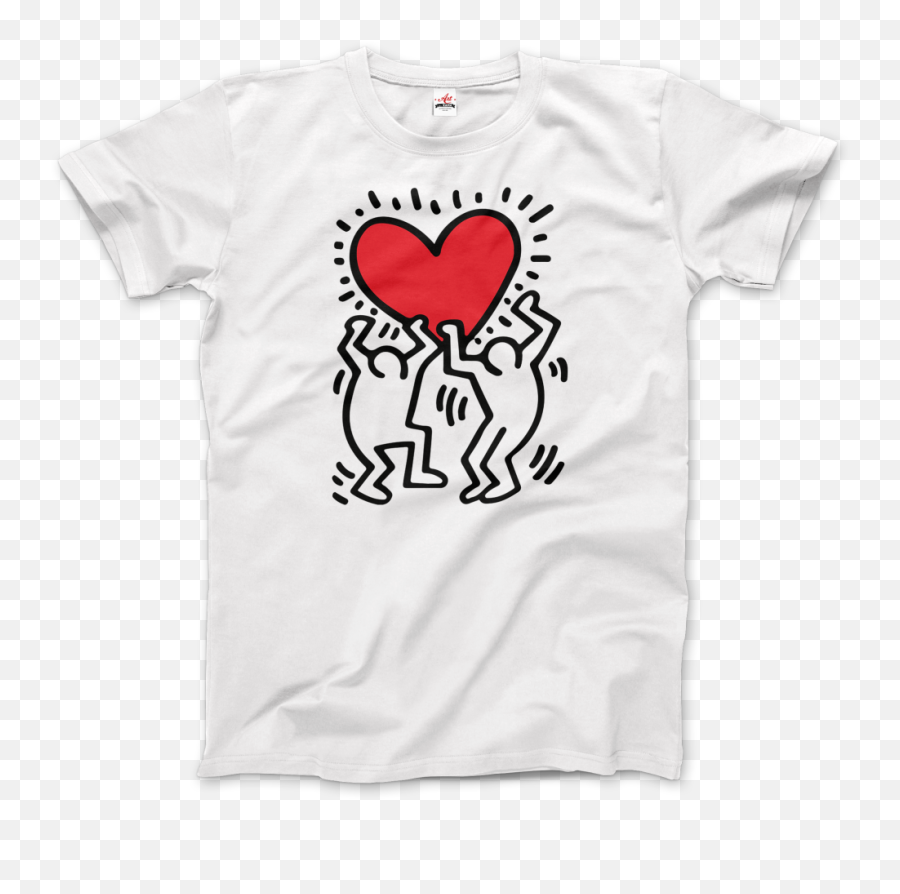 Keith Haring Men Holding Heart Icon Street Art T - Shirt Emoji,Heart Icon Transparent